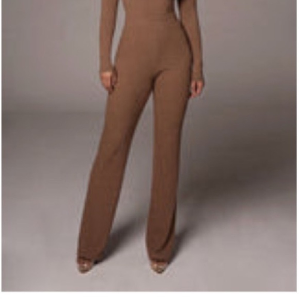 NWT JLUXLABEL Chocolate Bret ribbed pants (M)